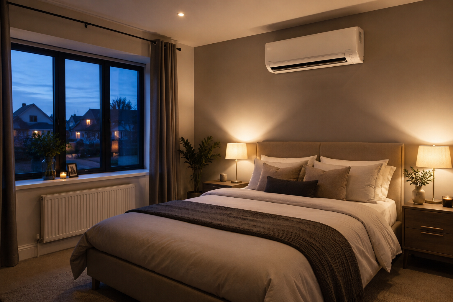Bedroom air conditioning installation in Essex improving sleep and indoor comfort year round